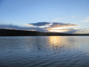 Sunset over Lewis Lake